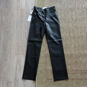 NWT Aritzia Wilfred The Melina Black Faux Leather Pants